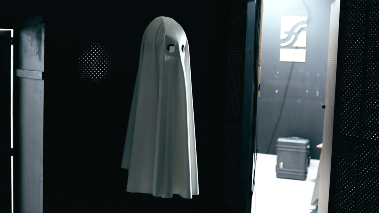 Ghost prop being photographed in studio.