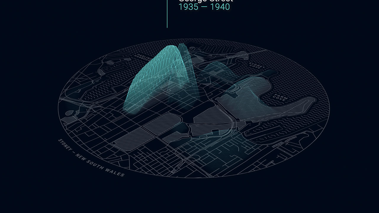 Data visualisation of George Street between 1935 and 1940.