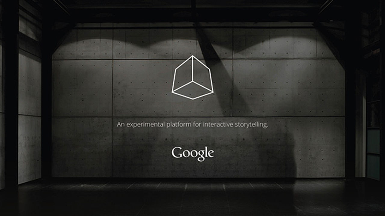 Google logo for The Cube, an experimental platform for interactive storytelling.